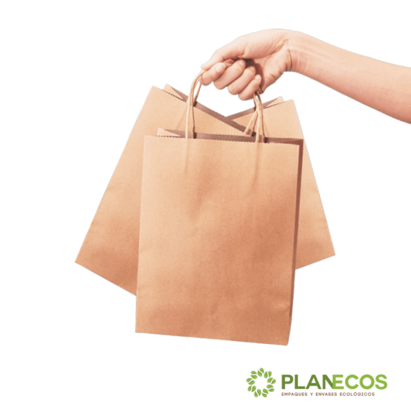 Bolsa de papel kraft ecológica y resistente para tus compras.