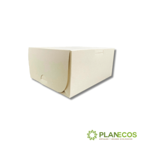 Caja de cartón biodegradable para comida de papel de caña sobre fondo blanco, mostrando su diseño natural y resistente.