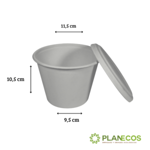 Varios contenedores de bagazo apilados, mostrando su versatilidad y facilidad de almacenamiento.