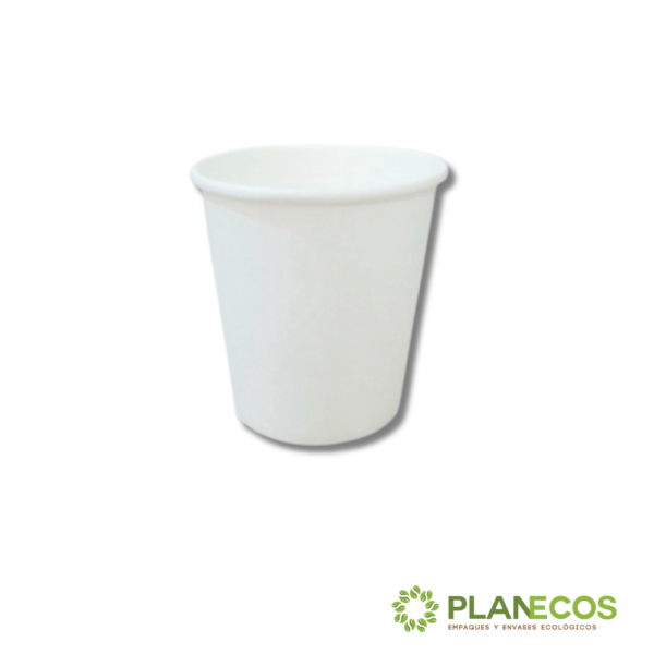 Vaso de 4 onzas de papel polyboard personalizable sobre fondo blanco, mostrando su diseño versátil y personalizable.