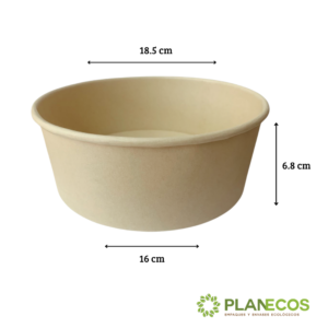 Ensaladera de bambú ecológica de 1300 ml, perfecta para ensaladas frescas y saludables.